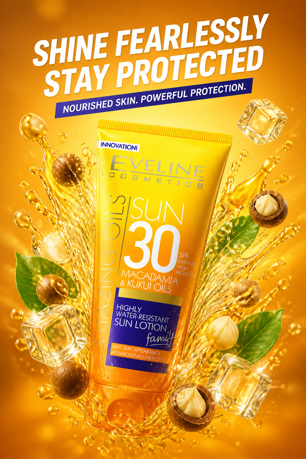 Loțiune de Protecție Solară cu Uleiuri de Macadamia și Kukui 30 SPF 200 ml